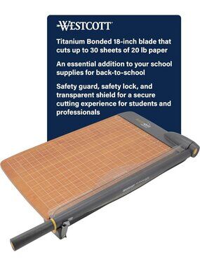 18-Inch Guillotine Paper Cutter & Trimmer with Durable Titanium Blade - Safe